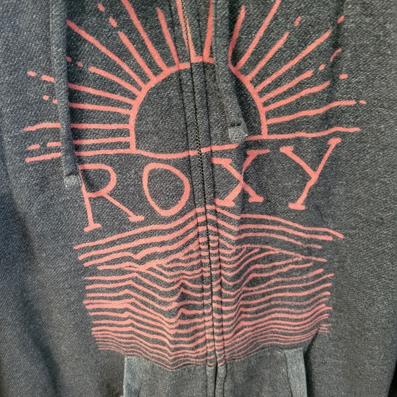 Roxy Zip up hoodie size small gray pink - Picture 6 of 9